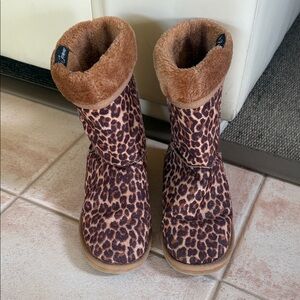Leopard Print Faux Fur Boots